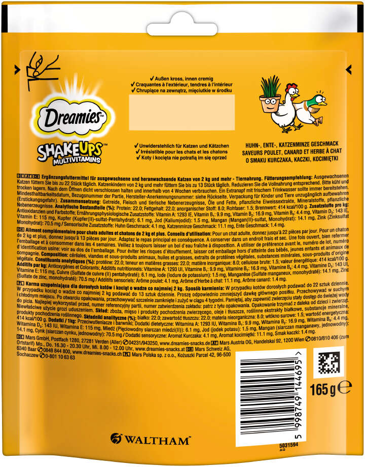 Dreamies Katzenleckerli Shake Ups Multivitamin Geflügel Picknick